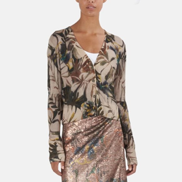 LE SUPERBE PARADISE FLORAL CROPPED CARDIGAN - Picture 5 of 10